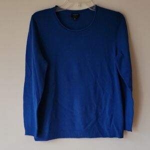 Talbots Women's Vibrant Blue Cashmere Crewneck Sweater